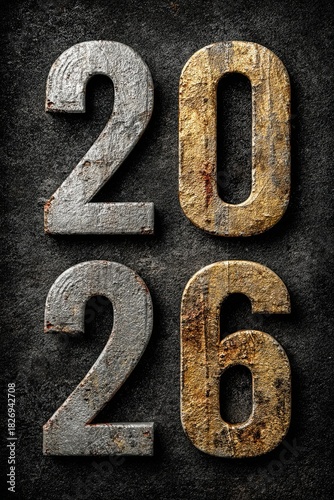 Silver and gold numerals 