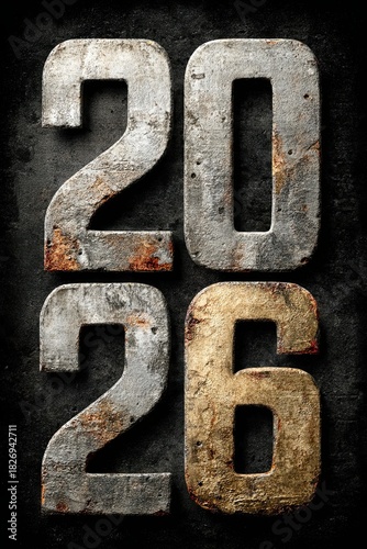 Silver and gold numerals 