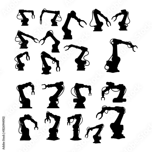 full silhouette of the robotic arms set