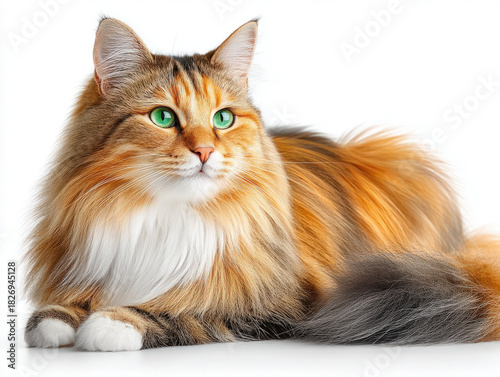 Farm cat isolated on white