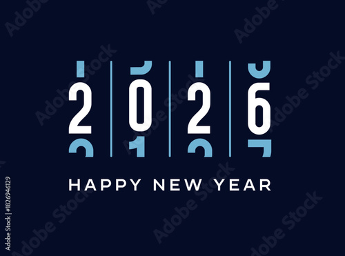 2026 Happy new year banner template with odometer counter and analogue number changing from 2025 to 2026 on scoreboard timer vector illustration for calendar, , holiday, new year countdown, concept