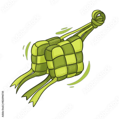 Vibrant Ketupat Illustration A Festive Celebration of Eid alFitr.
