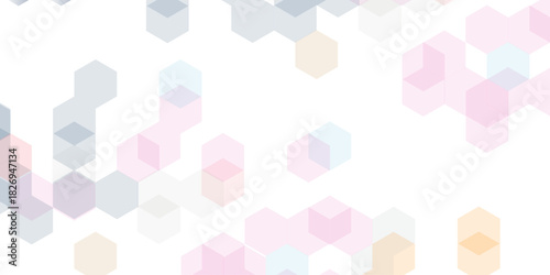 multicolor color hexagon seamless pattern. Abstract vector illustration Science technology and medical concept design. Abstract geometric overlapping hexagon pattern futuristic background design.	