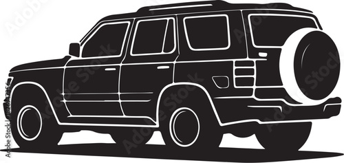 Sport utility vehicle (suv) silhouette illustration, vector graphic of an off-road car for modern transportation