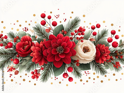 festive red and white Chris...