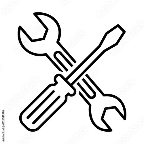 Maintenance and repair tools crossed icon