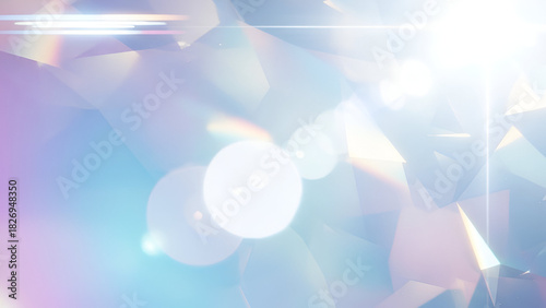 Abstract Crystal Facets with Soft Light and Lens Flares