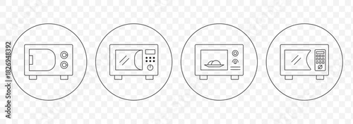 Microwave icon set. Microwave vector illustration isolated on white background.