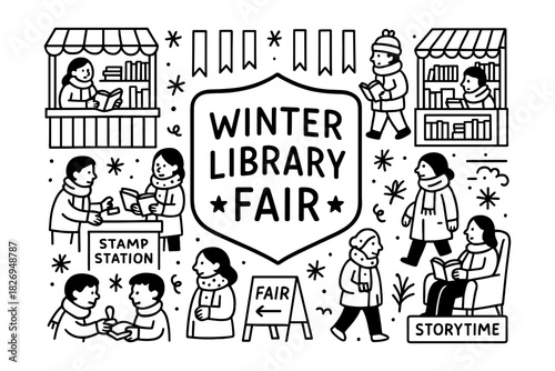 Winter library fair: community events and family activities in a cozy reading environment