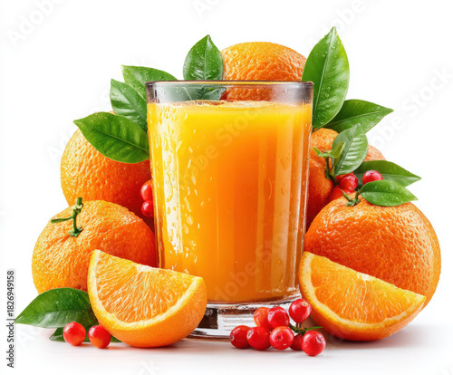 Fresh orange juice isolated...