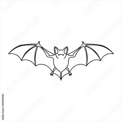 bat on a white background