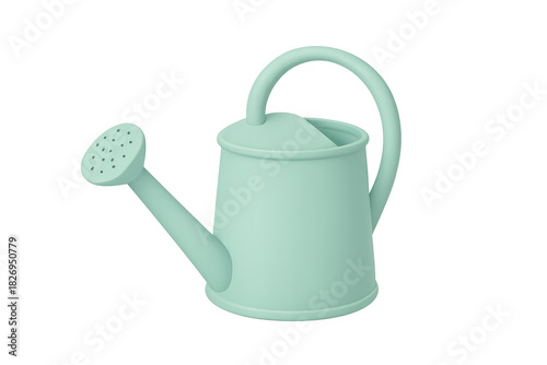 Aqua pastel watering can 3d rendering for gardening