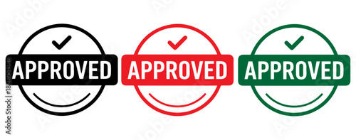 approved badge set , approved icon set, approved stamp set