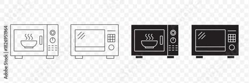 Microwave oven icon. Kitchen appliance symbol, featuring a simple design, ideal for templates, web design
