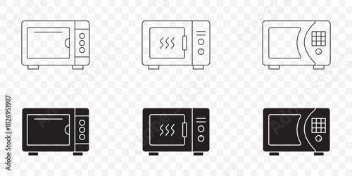 Microwave icon set. Microwave vector illustration isolated on white background.