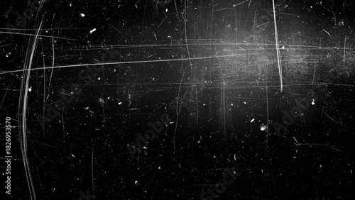 Dark textured background with white film scratches and dust