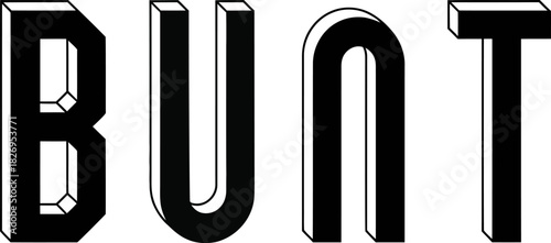 BUNT Word 3D Outline Typography
