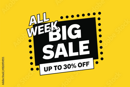 Big sale banner announces discounts of up to 30% off all week long.