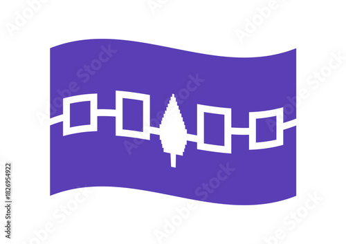 Waving flag of the Iroquois Confederacy. Haudenosaunee flag