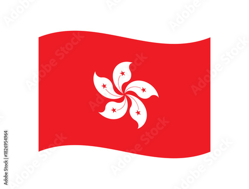 Waving flag of Hong Kong