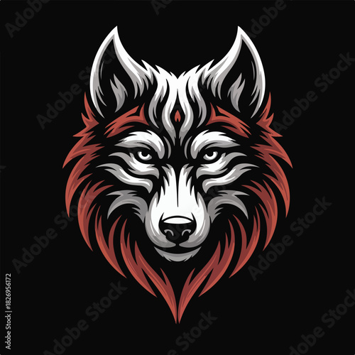 Tribal Wolf Head Vector Illustration