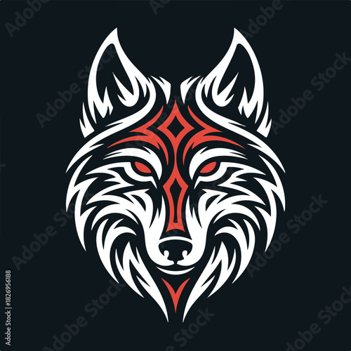 Tribal Wolf Head Vector Illustration