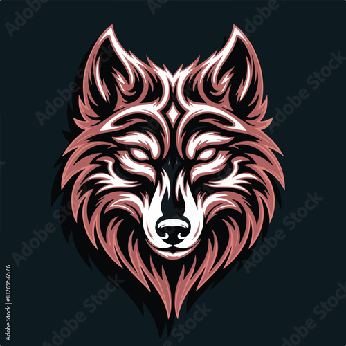 Tribal Wolf Head Vector Illustration