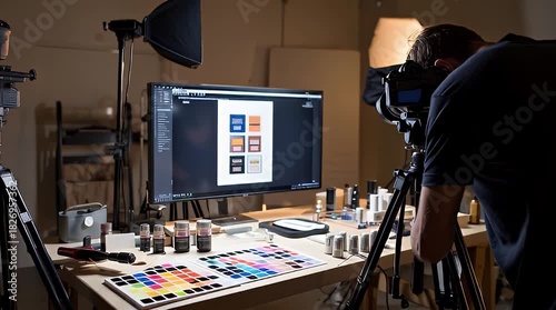 Professional Product Photography Studio Setup with Camera and Lighting.