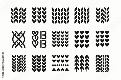 Collection of knitting and sewing patterns for design inspiration