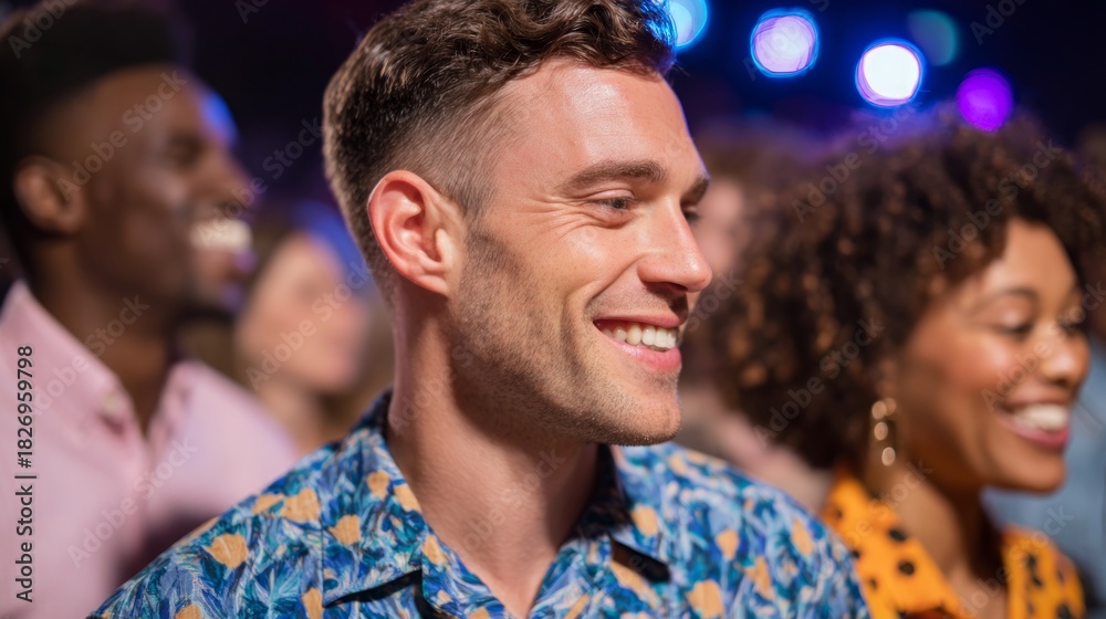 Obraz premium Man at concert smiling