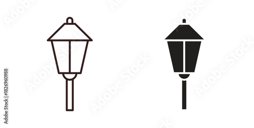Street lamp icon concept. Glyph vector illustration isolated. Simple solid style.