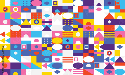 Geometric Shapes Pattern Colorful Abstract Background Design vector