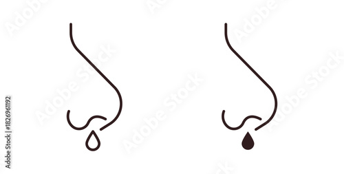 Stuffy nose icon concept. Glyph vector illustration isolated. Simple solid style.
