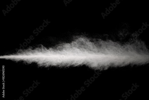 White powder explosion on black background. Colored cloud. Colorful dust explode. Paint Holi.