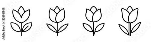 Download simple tulip flower drawing vector illustration for spring floral design and decoration ideas