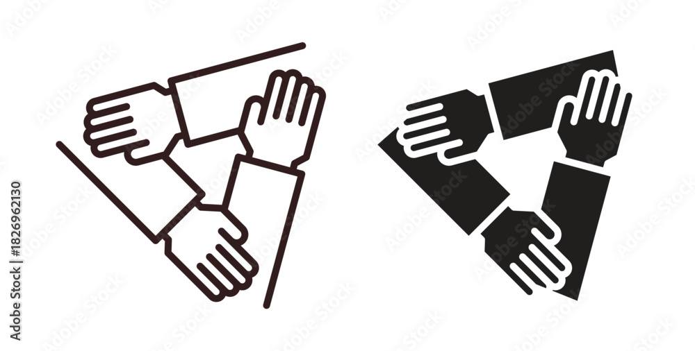 Fototapeta premium Teamwork icon concept. Glyph vector illustration isolated. Simple solid style.