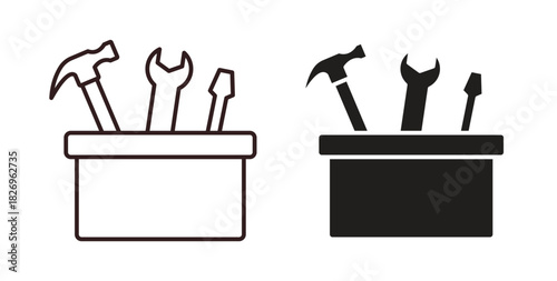 Toolbox icon concept. Glyph vector illustration isolated. Simple solid style.