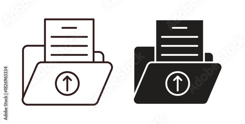 Upload file icon concept. Glyph vector illustration isolated. Simple solid style.