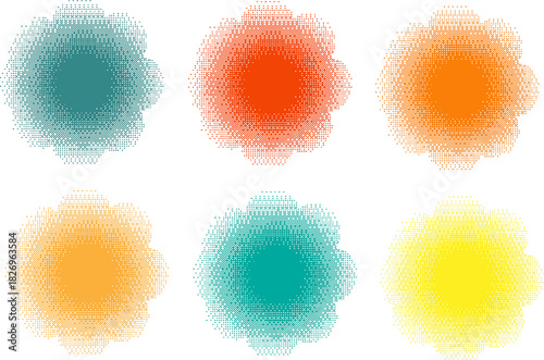 set of abstract vector background with flowers