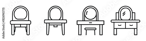 Explore modern vanity table designs with mirror and stool for bedroom dressing area furniture ideas