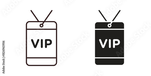VIP icon concept. Glyph vector illustration isolated. Simple solid style.