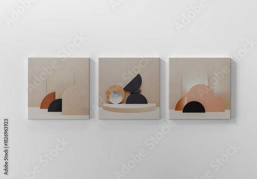 Three Square Canvas Mockup