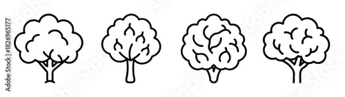 Download tree vector illustration set of deciduous trees for landscaping and nature designs free eps