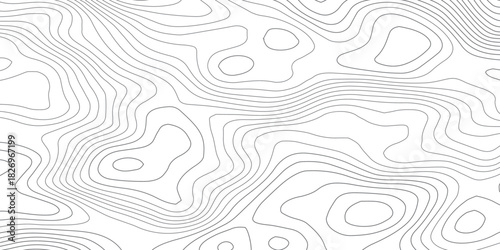 Paper Layered Topographic Effect. White Contour Relief Vector Design.