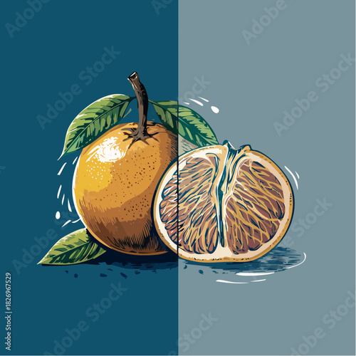 Artistic Orange Slice Illustration A Vibrant Visual Feast for Design and Culinary Inspiration