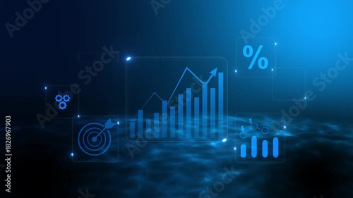 Business analyzing profit and quality management concept long term cost planning, product quality, budgeting, financial forecasting, and company revenue and expense projections. 4k video animation