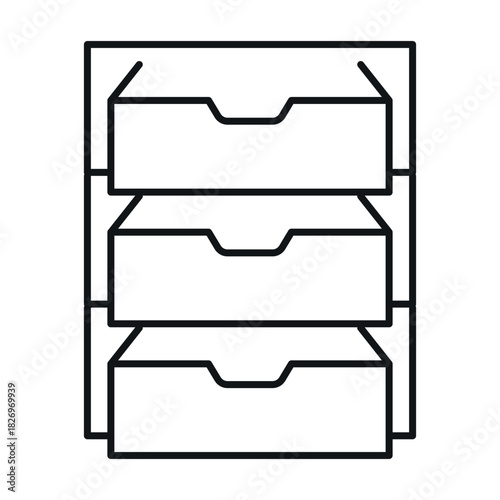 Simple vector design of a nightstand with three drawers suitable for modern interior decor