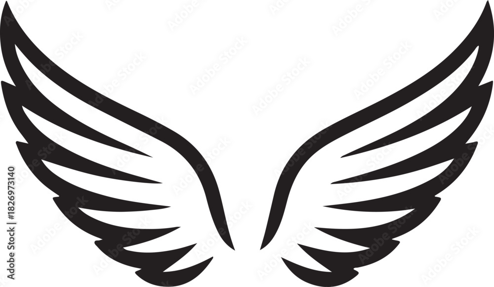 Fototapeta premium Bird Wings modern logo symbol Vector Art, Icons, and Graphics