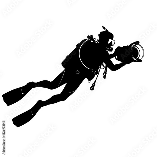 Underwater Photographer Silhouette: Diving into the Depths of the Ocean Realm