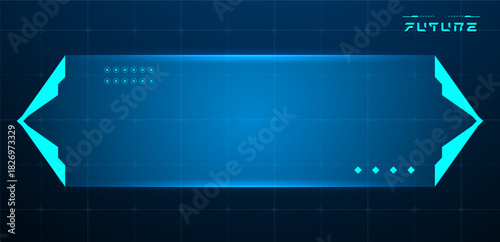 Blue Technology box or futuristic callout title 
